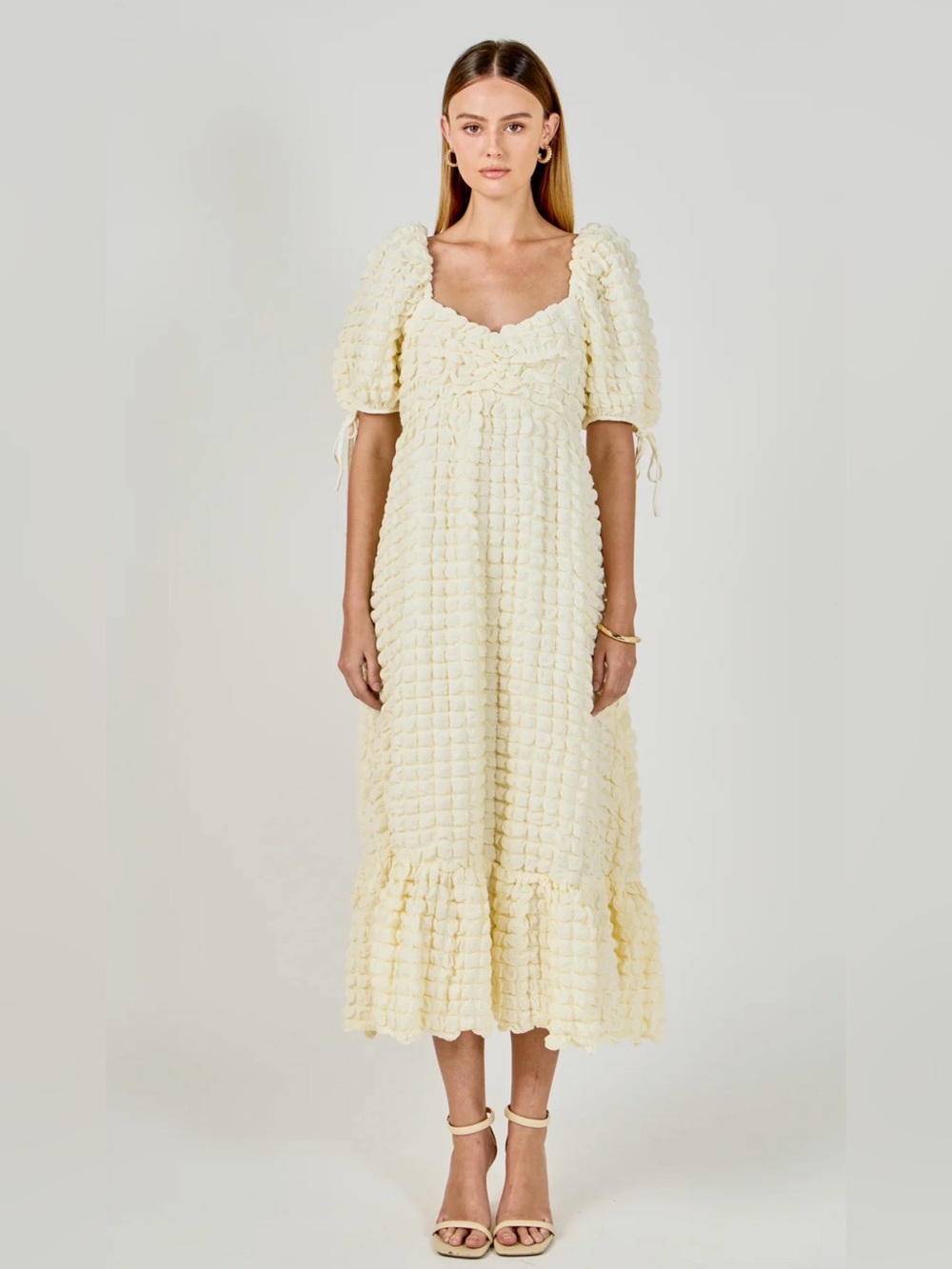 Endless Rose Bubble Puff Sleeve Maxi Dress